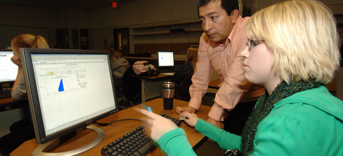 Student and Professor at a Computer