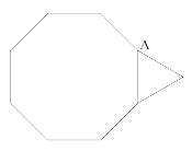 octagon with a triangle on the right side