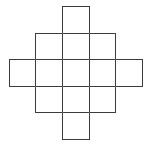 many squares in the shape of a diamond.