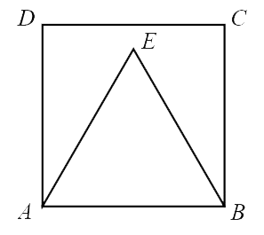 traingle within a square. square corners are labeled a, b, c, and d. triangle points are labeled a, b and c