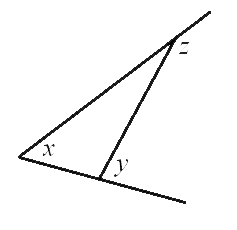 triangle with three labeled points x, y and z